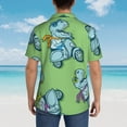 thumbnail image 6 of Easygdp Motorcycle Riding Dinosaur Men's Hawaiian Shirts Print Lapel Short Sleeve for Beach, vacation, party, casual occasions - Small, 6 of 9