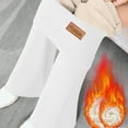 thumbnail image 5 of Leggings for Women 2025 Winter Warm Fleece Lined Bootcut Flare Pants High Waisted Comfort Thermal Thick Clothes White L, 5 of 6