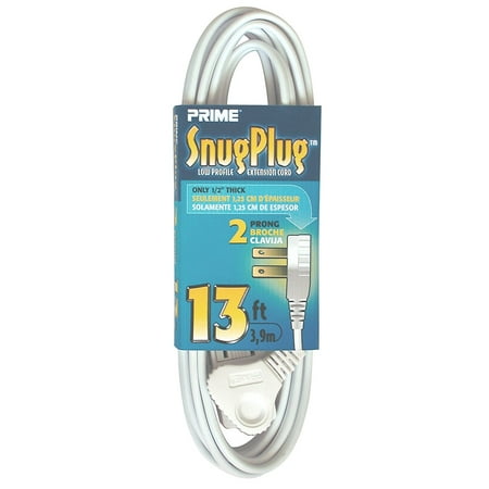 Profile Wire - Prime Wire & Cable EC920613 13-Foot 16/2 SPT-2 3-Outlet Cord, White, Flat profile reduces wire damage and allows furniture and appliances to be.., By Prime Wire Cable