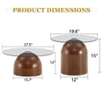 thumbnail image 3 of JUFU Nesting Coffee Table Set of 3, Round Glass Coffee Table Set, Modern Living Room Table for Small Space, Wood Grain Base, 3 of 8