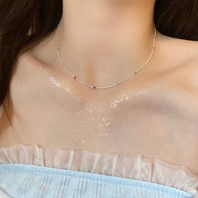 Collar de piedra lunar y aguamarina para mujer, diseño de nicho, colgante ovalado, cadena de hueso de serpiente de lujo a la moda