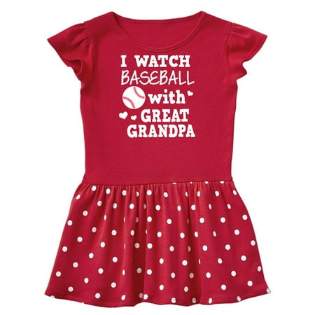 

Inktastic I Watch Baseball with My Great Grandpa Gift Toddler Girl Dress