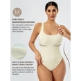 thumbnail image 2 of Athlemo Women's Sleeveless Bodysuit Square Neck Ribbed Slimming Tank Top Thong Bodysuit, 2 of 8