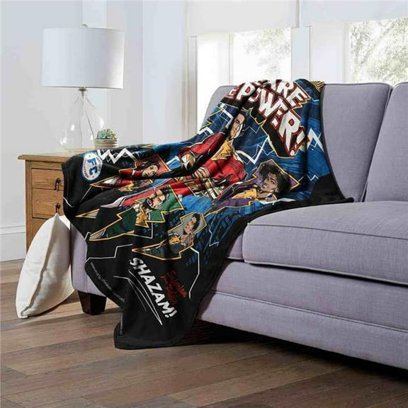 The Northwest 1SHZ-23600-0009-OOF 50 x 60 in. Warner Bros. DC Comics Shazam We Are the Power Silk Touch Throw Blanket