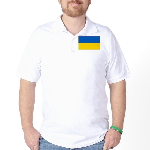 CafePress - Flag Of Ukraine Golf Shirt - Golf Shirt, Pique Knit Golf Polo