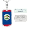 thumbnail image 2 of Belize Flag Keychain Dog Tag Stainless Steel or 18k Gold, 2 of 16