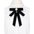 thumbnail image 4 of INSPIRE CHIC Vintage Pearl Ribbon Bow Brooch Pin for Women Velvet Pre-tied Collar Clip Brooches Lapel Pins Suit Dress One Size Black, 4 of 5