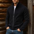 thumbnail image 6 of Gamivast Mens Cardigan Sweater Full Zip Knit Casual Stand Collar Jacket Fall Winter Warm Outerwear Ribbed Knitwear Coat with Pockets, 6 of 7