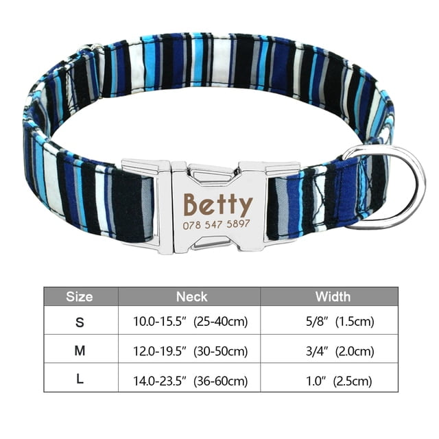 Personalized Dog Accessories Collar Nylon Printed Pet Puppy Collar Dog