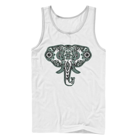 Men's Lost Gods Wise Elephant Henna Tank Top White Small