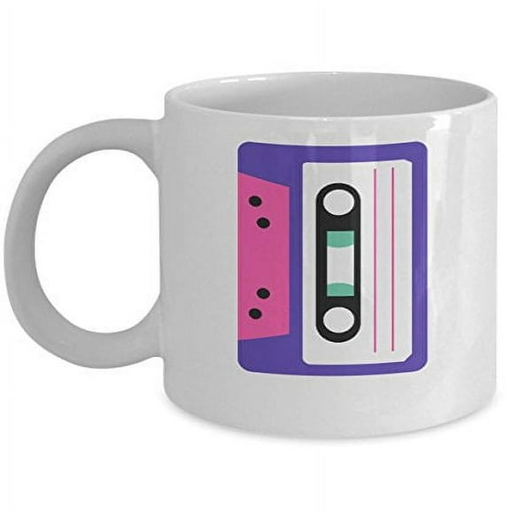 Retro 11 oz Coffee Mug - Cassette Tape White Ceramic Gift