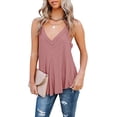 thumbnail image 3 of Camisetas de tirantes con cuello en V holgado para mujer, camisetas sin mangas informales de verano, camisetas holgadas, 3 of 6