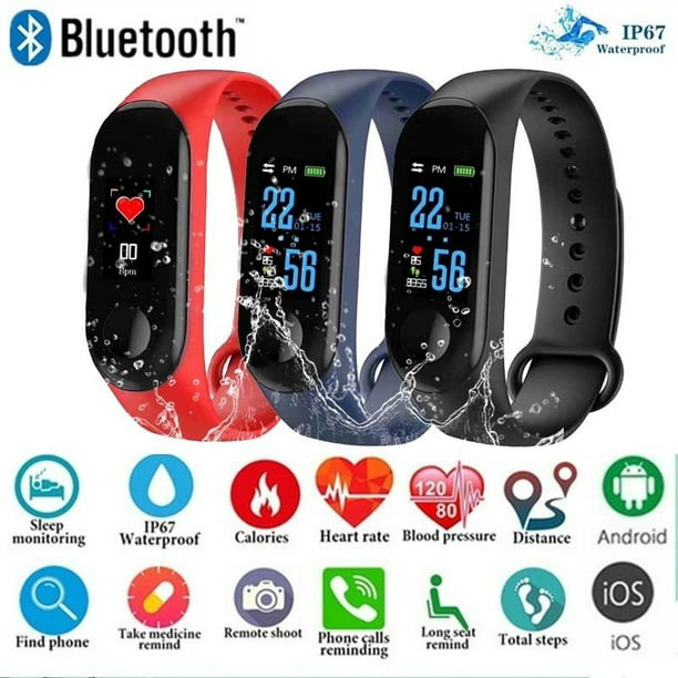 M3 Smart Bracelet Smart Watch Heart Rate Monitor Fitness Tracker with Watch Band -