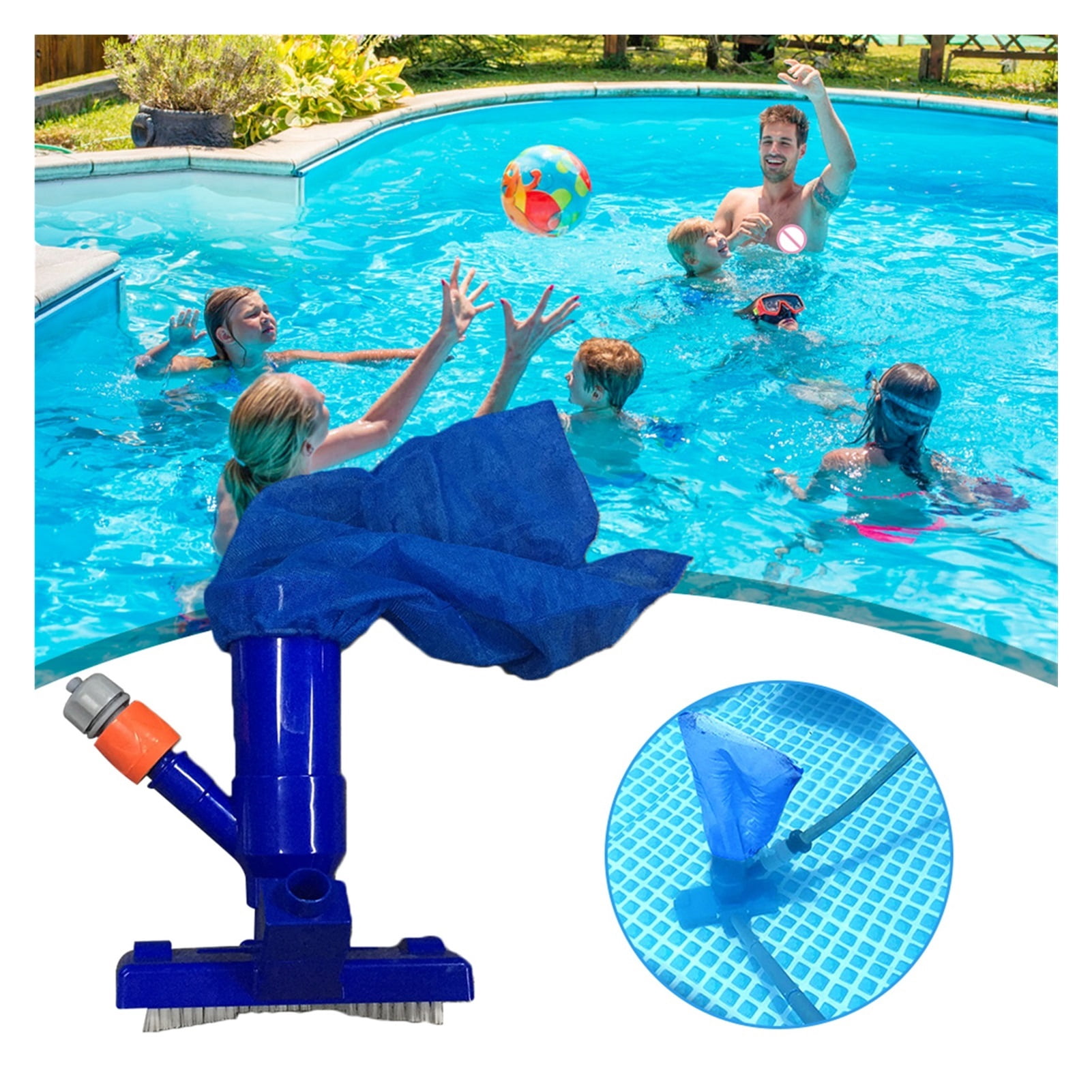 Swimming Pool Vacuum Cleaner Suction Head Pond Fountain SPA Cleaner Brush With Handle Cleaning Tools ,Great Suction Power