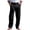 #01Black, variant on Men's Linen Pants Lightweight Drawstring Elastic Waist Pockets Loose Fit Straight Legs Summer Beach Yoga Blue 3XL