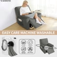 thumbnail image 6 of JIATER Recliner Chair Covers Velvet Recliner Covers Stretch Recliner Slipcover with Pockets,Gray, 6 of 8