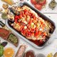 thumbnail image 3 of Bandeja para asar Bandeja para servir de acero inoxidable Bandeja para pescado a la parrilla Plato rectangular Bandeja para asar alimentos, 3 of 5