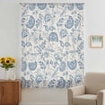 thumbnail image 3 of Blue Paisley Sheer Curtains 45 Inches Long, Vintage Boho Flower Botanical Leaf Branch Light Filering Curtains, Breathable Simi Curtain Privacy Drapes for Kitchen Bathroom Small Window Treatment, 3 of 9