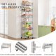 thumbnail image 4 of Estante Organizador de 6 Niveles con Cestas y Ruedas - Estantería Metálica Multiusos Ajustable para Cocina, Baño, Almacenamiento - Incluye Cestas y Ruedas Giratorias (Plata), 4 of 4