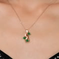thumbnail image 3 of Gem Stone King 3.00 Ct Green Zirconia 18K Rose Gold Plated Silver Pendant With Chain, 3 of 6
