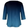 thumbnail image 5 of Womens Tops Summer Womens Fashion Elbow-Length Crew Neck Gradient Casual Loose Pocket Plus Size T-Shirts Blouses & Tops Women's Plus Plus Size Tops for Women Navy Polyester 4XL, 5 of 5