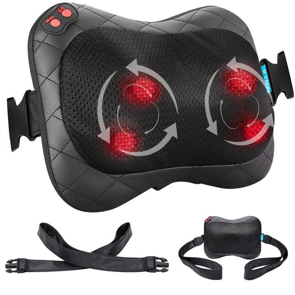 Ikristin Back Massager, Shiatsu Neck Massager with Heat, Shoulder Foot Massage Pillow with Heat, Deep Tissue Kneading for Waist,LegsGifts for Mothers Day,Christmas Gifts for Women Men