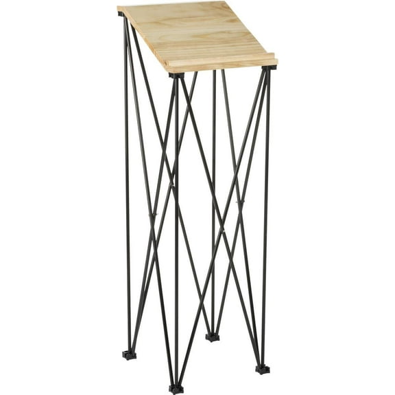 Portable Folding Lectern, Angled Top, Carrying Bag (Birch Wood and Metal) (LCTFOLDV2)