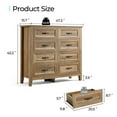 thumbnail image 2 of LINSY HOME Dresser for Bedroom, Long Dresser with 8 Drawers and Antique Handles, Chest of Drawers for Living Room, Entryway and Hallway, Brown, 2 of 7