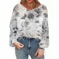 thumbnail image 2 of Bovemsi Womens Sweaters Knitted Pullover Sweater Fashion Long Sleeve Crewneck Blouse Winter Warm Layer Top Daily Going Out Shirts Cute Sweaters, 2 of 4