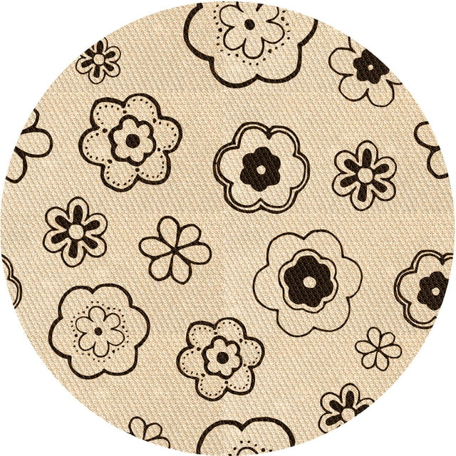 Ahgly Company Tapis d'Intérieur Lavable en Machine Carré Transitionnel Brun Cuivré, 3 Pieds Carré