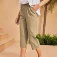 thumbnail image 2 of Zuesphe Khakis Pants for Women Stretch Capri Pants for Women Dressy Casual Womens Flowy Pants Cropped Womens Cargo Pants with Pockets, 2 of 6