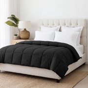 Superior Solid Comforter Down Alternative Bedding, King, Black