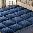 thumbnail image 1 of Oaskys Soft Microfiber Fitted Cover, Wrinkle Resistant Breathable for All Seasons, Hypoallergenic Grid Quilted Mattress Topper, 1 of 7