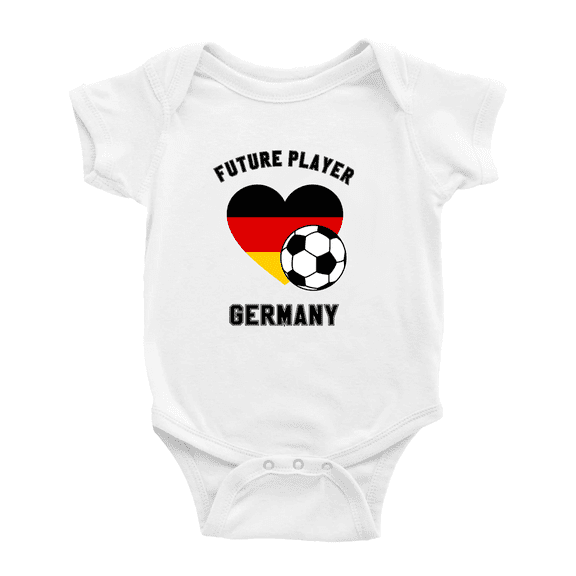 Future Soccer Player Germany Soccer Fan Boy Girl Bodysuits (White, 3-6 Months)