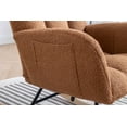 thumbnail image 5 of High Backrest Rocking Chair, Modern Teddy Rocking Armchair with Pocket and Wooden Base, Accent Tufted Rocker Glider Chair for Bedroom Living Room Balcony, Brown, 5 of 9