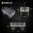 thumbnail image 3 of Gorilla Carts Towable Steel Utility Cart w/ Removable Side Panels, 1000 lb Capacity, Gray, 3 of 8