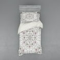 thumbnail image 2 of Ethnic Duvet Cover Set, Vintage Abstract Flower Swirls Leaves Doily Style Pastel, Bedding Set with Shams and Fitted Sheet, 3 Sizes, by Ambesonne, 2 of 3