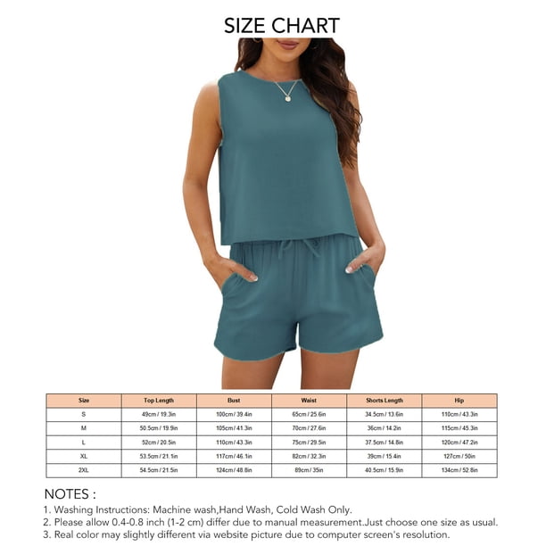 Conjunto de Traje de Verano NikouMX Mujer Camiseta Sin Mangas