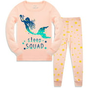 Kalikulu Girls Pajamas 2Piece Toddler Kids Pjs Sets Cotton Mermaid Sleepwears 3T