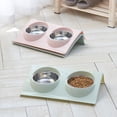 thumbnail image 6 of Opolski Dual Bowl Design Stainless Steel Dog Cat Puppy Feed Food Water Dish Pet Supplies, 6 of 8