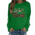thumbnail image 1 of lcziwo Chandail de Noël pour Femme Coupe Ample Col Rond Chandails Graphiques de Noël Chandails Légers à Manches Longues Automne Hiver Chandail Confortable Vert Armée,P, 1 of 4