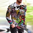 thumbnail image 5 of Sudadera ajustada con estampado de letras para hombre, nueva camiseta para hombre, moda Harajuku de alta calidad, estética de una pieza, emo, XL, 5 of 5