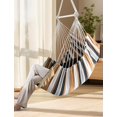 thumbnail image 3 of Hammock Chair  Swing Max 500 Lbs 2 Cushions Included Metal Spreader Bar with Anti-Slip Grooves Portable  Chair Side Pocket Large Macrame Bohemian Chair Indoor Outdoor, 3 of 7