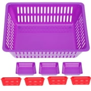 Eease 8pcs Small Plastic Coin Storage Baskets for Game Play Center - Red