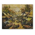 thumbnail image 3 of Designart 'Ancient Waterside Life II' Traditional Print on Natural Pine Wood, 3 of 5