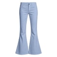 thumbnail image 4 of LRen Girls Flare Pants School Uniform Wide Leg Pants Dress Bottoms Button Pockets Casual Trousers for Big Kids Age 13-14 Years, 4 of 8