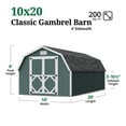 thumbnail image 3 of Little Cottage Co. 10x20 Classic Gambrel Barn with 4 ft. Sidewalls, Outdoor Wood Storage Shed Do-It-Yourself Precut Kit, 3 of 13