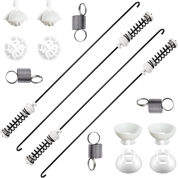 W10780048 Washer Suspension Rod Kit (4pcs) with W10400895 Washer Suspension Springs (4pcs) Replacement for Whirlpool Kenmore Amana Maytag Washing Machines