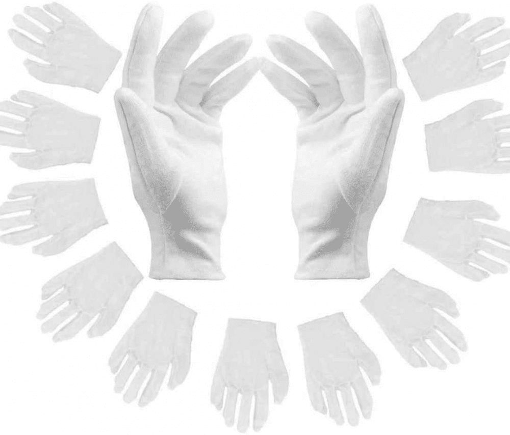 White Cotton Gloves, 12 Pairs White Work Gloves, Comfortable And Breathable