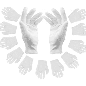 Gants de coton blanc, 12 Gants de travail blancs, confortables et respirants
